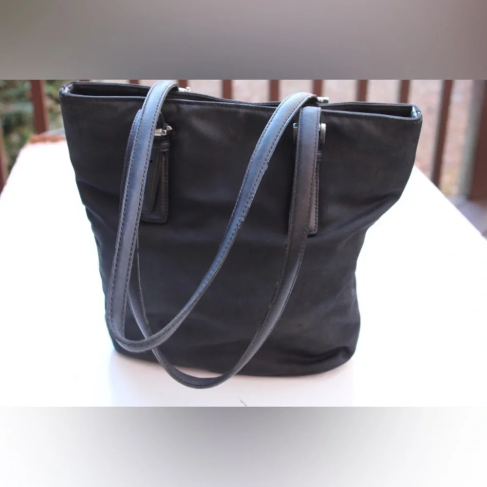 Vintage Coach twill fabric bag